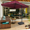 Garden Parasol Banana Cantilever Umbrella Crank Sun Shade Patio Outdoor W/ Base