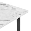 COFFEE TABLE WITH MARBLE EFFECT TOP AND BLACK METAL LEGS LIVING ROOM FURNITURE