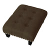 Large Footstool Chesterfield Button Seat Bench Chair Ottoman Pouffe Stool Linen