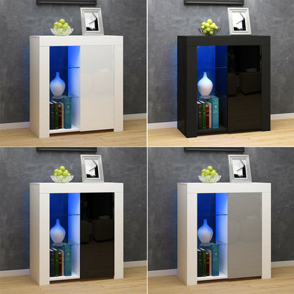 Modern High Gloss Door Matt Sideboard Storage Cupboard Display Cabinet RGB LED