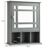 Bathroom Wall Storage Cabinet Wooden Hanging Medicine Organizer W/ Mirror White