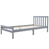 Single Bed Grey 3ft Solid Wooden Bed Frame Adult, Children Bed 90 x 190 cm