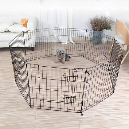 8 Panels Pet Dog Play Pen Puppy Rabbit Playpen Detachable Cage Fence Kennel