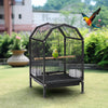 Portable Metal Bird Cage Parrot Finch Canary Travel Carrier with Perch Feeder