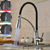 LED Kitchen Taps Pull Out Spray Basin Mixer Sink Tap Chrome Black Modern UK