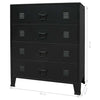 Chest of Drawers Metal Industrial Style 78x40x93cm Black Cabinet Unit