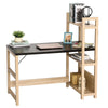 Modern Work Desk with 3 Tier Storage Shelves Home Office Study Workstation