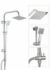 Adjustable Chrome Shower Slider Riser Rail Bar Kit Set Twin Head & Hose Holder