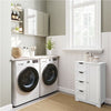 Bathroom Mirror Cabinet Wall-Mounted Storage with 3 Doors for Laundry Room White