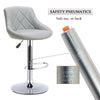 4x MADRID Faux Leather Bar Stools Gas Lift Home Kitchen Breakfast Chairs Grey