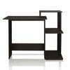 Home Office Wooden Study Desk with 3 Shelves - Brown and Black Finish