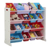 Kids' Toy Storage Organizer with 16 Plastic Boxes Playroom Organizer Unit UK