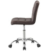Swivel Office Chair Adjustable PU Leather Small Home Computer Desk Stool Brown