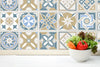Lyon Encaustic Tiles Wall Stickers Home Decorations - 15 cm x 15 cm - 24 pcs.