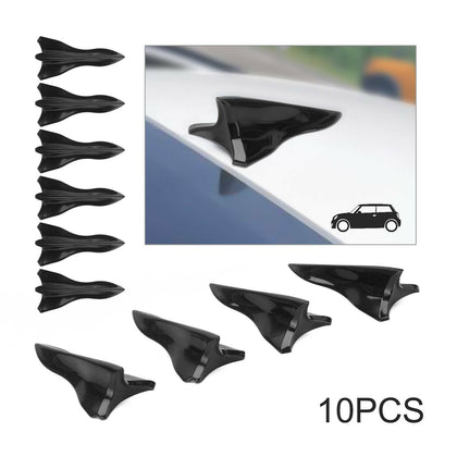 10pcs Car Roof Spoiler Shark Fin Car Decor Carbon Fiber Mini Weatherproof