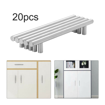 Handy 20 Brushed Steel T Bar Handles Kitchen Cabinet Door Cupboard Drawer Handle