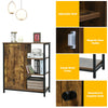Industrial Storage Cabinet Freestanding Cupboard Sideboard w/ 3 Shelves & Door