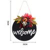 LED Welcome Sign Front Door Wreath Fall Wall Decor Halloween Skull Maple Decor