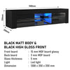 130cm Modern TV Unit Cabinet TV Stand Matt Body & High Gloss Doors Led Light