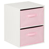 Hartleys White 2 Cube Childrens Bedroom Storage Shelf Boys Girls Bedside Table
