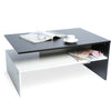 2 Tier Coffee Table End/Side Table Modern Design w/Open Shelf Living Room White