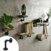 4PCS Pipe Shelf Brackets Industrial Iron Rustic Shelves Wall Floating Supports