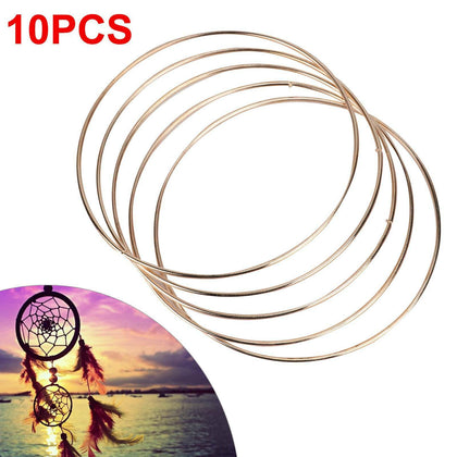 10pcs 6''Gold Dream Catcher Dreamcatcher Rings Hoops Ring Macrame Craft Hoop DIY