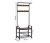 Industrial Hallway Furniture Shoe Storage Bench Vintage Metal Rack Coat Stand