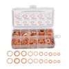 UK 200pcs Copper Washer Gasket Set Flat Ring Seal Assortment Kit w/ Box M5-M14