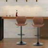 2 Bar Stools Adjustable Breakfast Kitchen Stools PU Leather Swivel Gas Lift