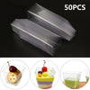 50Pcs Square Plastic Dessert Cups Mini Cubes 2oz/60ml Strong Cup Party Decor UK