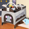 Baby Crib Foldable Playpen Portable Playard Changing Table Infant Bassinet Bed