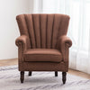 Occasional Chesterfield Tub Chair Upholstered Wing Backed Armchair Lounge Fabric
