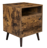 Scandinavian Bedside Table Modern Storage Cabinet Vintage Style Rustic Door Unit