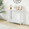 2 Tiers Console Table Shelf Sofa Side Hallway Side End Dressing Table Desk White
