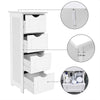 4 Drawer White Wooden Bathroom Organiser Storage Cabinet Free Unit Free Standing