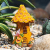 Solar Garden Mushroom Lights Resin Sunflowers Tree House Figurine Lamp Ornaments