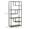 Wood Bookshelf Industrial Style Stand 6-Tier Living Room Display Rack Organiser