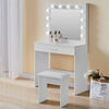 White Dressing Table LED lights Vanity Table With Mirror Stool Bedroom Furniture
