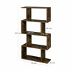 4 Tier Display Wooden Bookcase Rustic S Shape Shelf Storage Bookshelf Furniture
