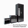 Modern High Gloss Wardrobe Chest of Drawers Bedside Table Bedroom Furniture Set