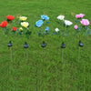 3 LED Solar Power Rose Flower Stake Lights Outdoor Garden Path Luminous Lamps