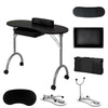 Manicure Table Foldable Portable Mobile Nail Art Beauty Salon Desk w/ Bag Black