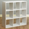 White 9 Cube Shelving Unit Furniture Shelves & 4 Fabric Storage Boxes