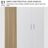 Bedroom Furniture 2 Doors 2 Layer Shelf Clothes Storage Cabinet Wooden Wardrobe