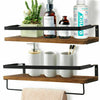 2X Wood Wall Hanging Shelf Storage Shelves Rustic Shelving Rack Display Kitchen