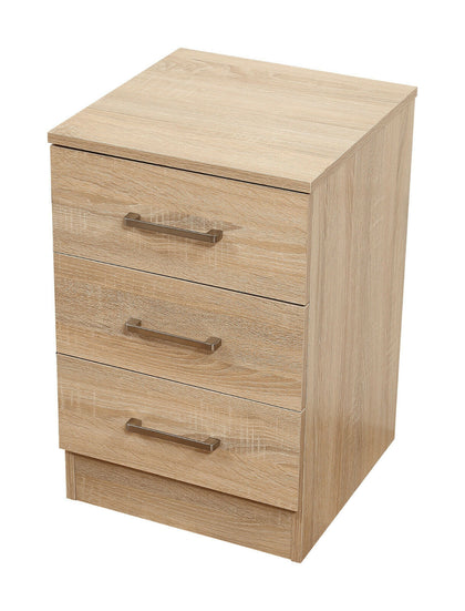 Sonoma Oak Bedroom Furniture 3 Drawer Bedside Cabinet