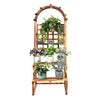 Arched Hollow Grid Wooden Storage Flower Pot Hanger Planter Climbing Stand Shelf