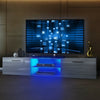 Modern TV Unit Cabinet Stand Matt Body & High Gloss Doors LED Light Livingroom