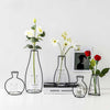Creative Art Style Retro Iron Line Flowers Vase Metal Plant Holder -